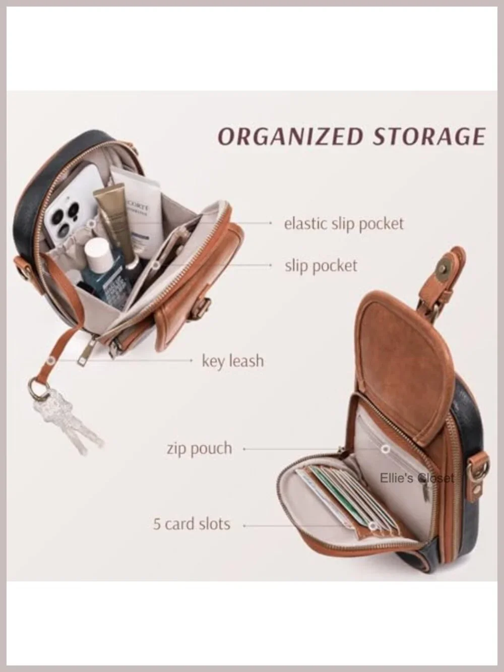 Vintage Mini Crossbody Phone Purse with Card Slots Vegan Leather Pouch for Women